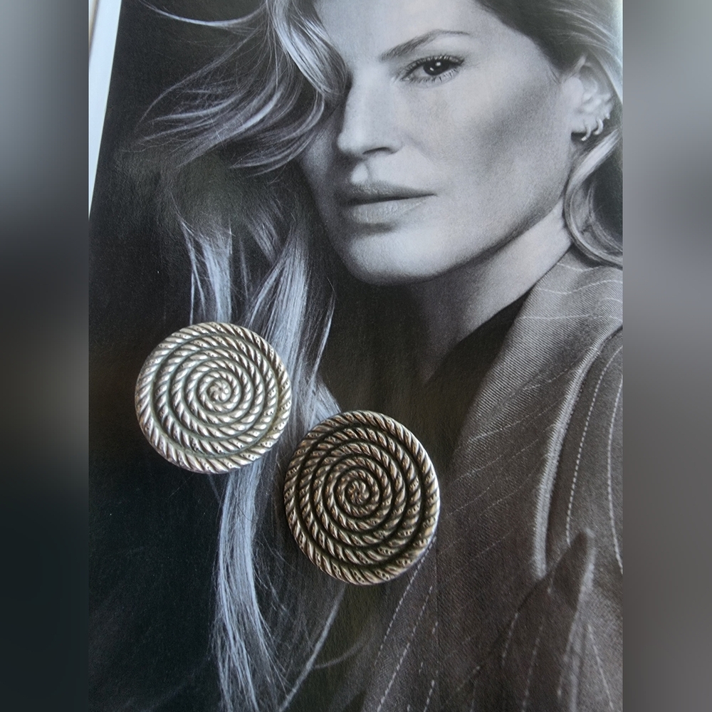 Sterling Silver Spiral Clip On Earrings